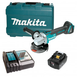 Аккумуляторная болгарка (УШМ) Makita DGA504RT (125мм, 18В, 2*АКБ 5А·ч)
