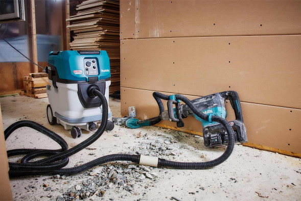 Пылесос строительный аккумуляторный 76В Makita VC006GMZ01, сухая и влажная уборка, 40л