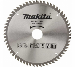  Диск пильный для алюминия Makita, 190x30/20х1.4 мм; 60 зубьев (D-72970)