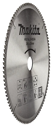Диск пильный универсальный для алюминия/дерева/пластика Makita, 260x30x1.8 мм; 100 зубьев (D-65654)