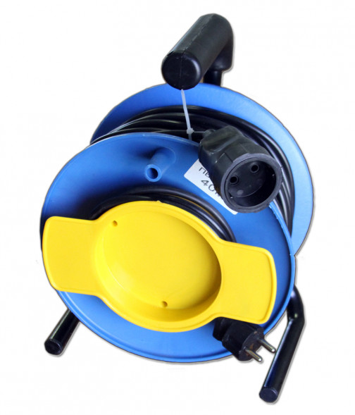 Удлинитель 40м с одной розеткой, 2*1,5мм2, нагрузка до 3000Вт,  без заземления