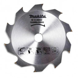 D-45864, Диск пильный Makita,165х20х2мм,10зуб, д\дерева