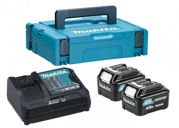 Набор: 2 аккумулятора BL1040B и ЗУ DC10SA в кейсе MakPac Makita (197637-3)