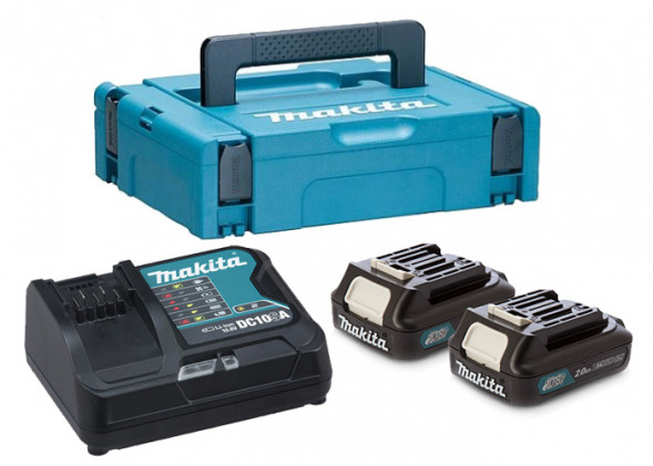 Набор: 2 аккумулятора BL1020B и ЗУ DC10SA в кейсе MakPac Makita (197660-8)