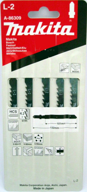 Пилки для лобзика Makita L-2 A-86309