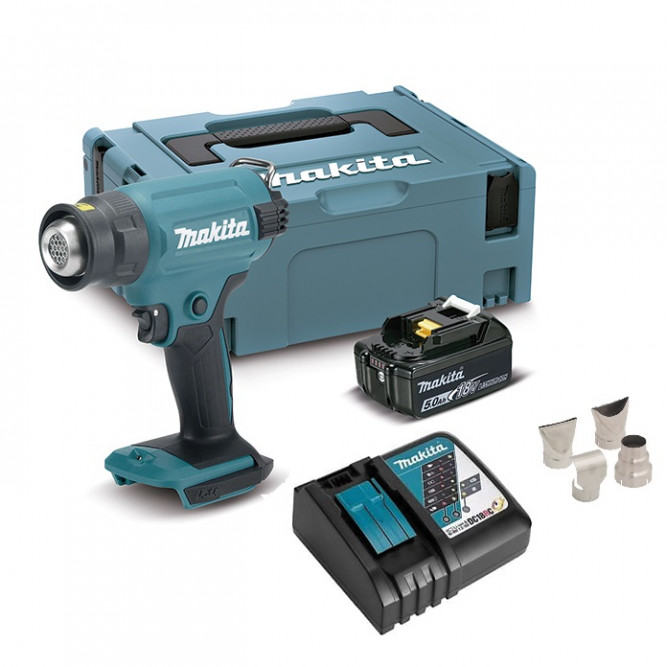 Аккумуляторный 18V тепловой пистолет (фен) Makita DHG180RT1J (1x АКБ 5Ач, ЗУ)