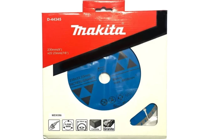 Алмазный диск Makita сегментированный Турбо по бетону/граниту "Standard" 230x22,23x7 мм (D-44345)