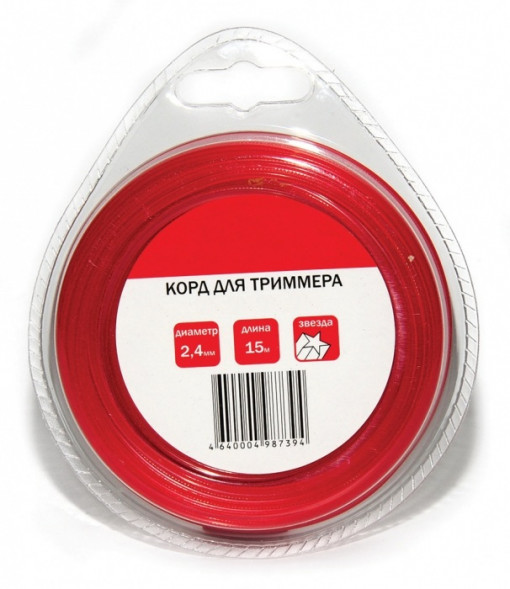 Леска для триммеров (2.4 мм, 15 м, сечение звезда)