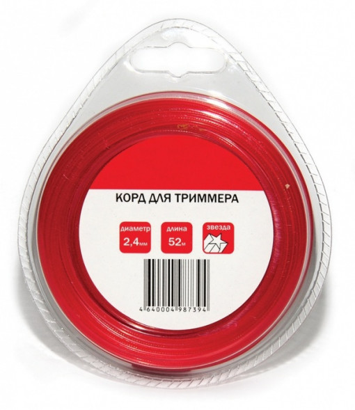 Леска для триммеров (2.4 мм, 52 м, сечение звезда)