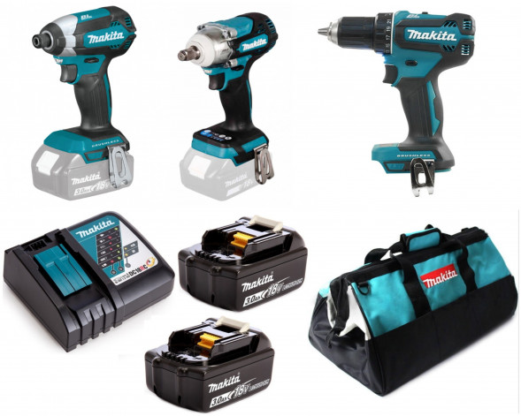 Набор аккумуляторного инструмента Makita PT05 из 3-х, в сумке 