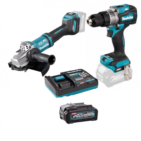 Набор акк. инструмента: УШМ (болгарка) 230мм (GA038GZ), шуруповерт (DF001GZ), 1*АКБ 40V 4АЧ,  ЗУ