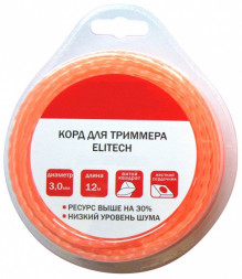 Леска для триммеров (3.0 мм, 12 м, сечение витой квадрат) Би-материал