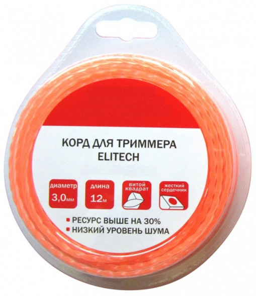 Леска для триммеров (3.0 мм, 12 м, сечение витой квадрат) Би-материал