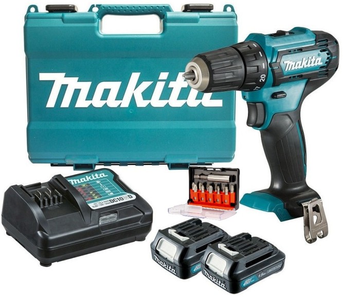 Дрель-шуруповерт Makita DF333DYX14 (2х1.5Ач, ЗУ, набор бит)