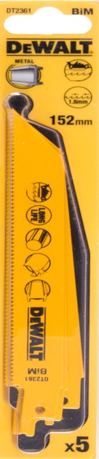 Полотно пильное для сабельных пил DeWalt DT 2361 (DT2361)