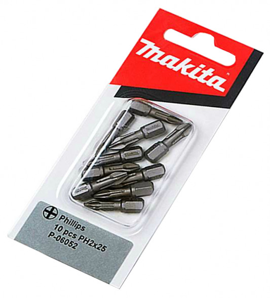 Биты Makita PH2 25мм 10шт (P-06052)