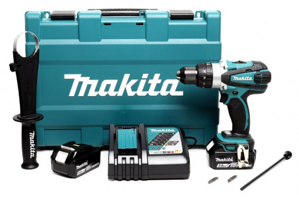 Аккумуляторная ударная дрель-шуруповерт Makita DHP458RFE