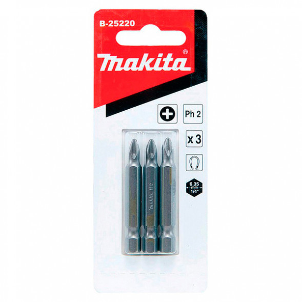 Биты Makita PH2 50мм 3шт (B-25220)