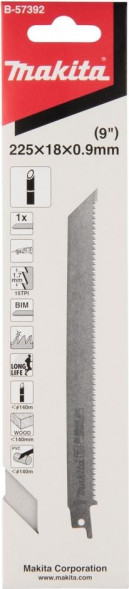 Полотно для сабельных пил по дереву 225x0,9x15tpi MAKITA B-57392