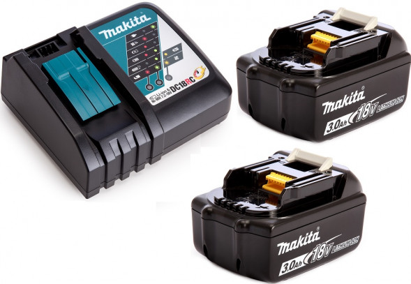 Набор 2 аккумулятора Makita BL 1830B 3 Ач и Зарядное устройство DC 18 RC (19RC30-2)