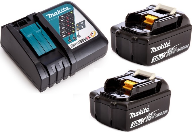 Набор 2 аккумулятора Makita BL 1830B 3 Ач и Зарядное устройство DC 18 RC (19RC30-2)