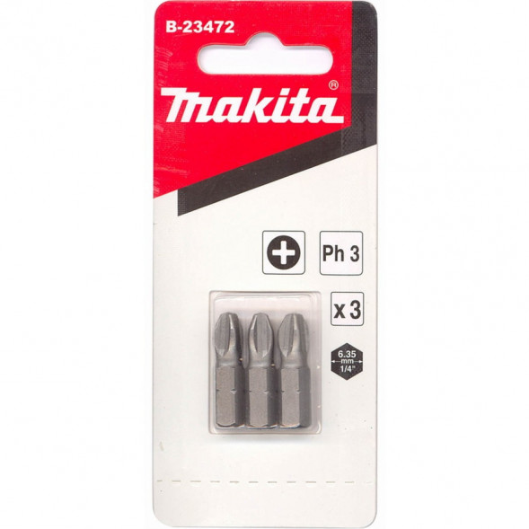 Биты Makita PH3 25мм 3шт (B-23472)