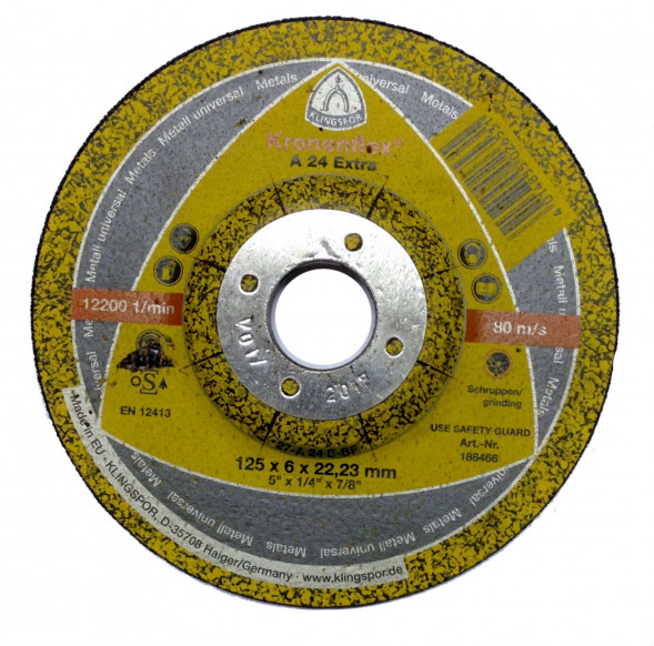 Круг обдирочный для УШМ по металлу 230мм, вогнутый  Klingspor (13447)
