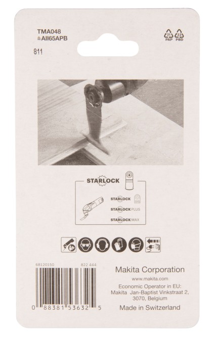 Насадка для мультитула дерево с гвоздями 65х40, STARLOCK, Makita B-64820