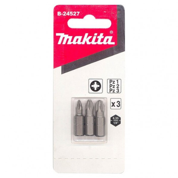 Биты Makita PZ1,2,3 25мм 3шт (B-24527)