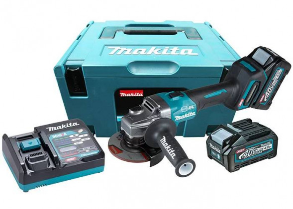 Аккумуляторная болгарка (УШМ) Makita GA004GM201 (115мм, 40В, 2*АКБ 4А·ч)