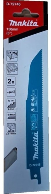 Пильное полотно по дереву с гвоздями Makita 150x1,25x10TPI, 2 шт (D-72746)