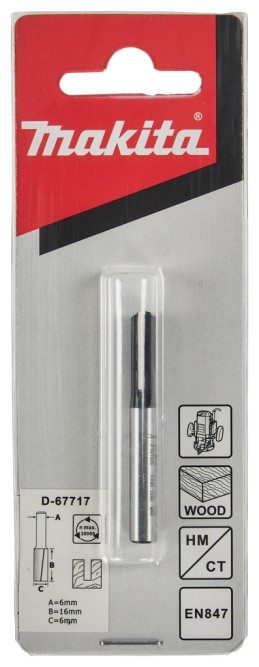Фреза пазовая Makita 6х16, S6, 2T (D-67717)