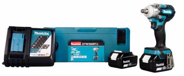 Аккумуляторный ударный гайковерт Makita DTW300RTJ (2 АКБ 5 Ач, ЗУ)