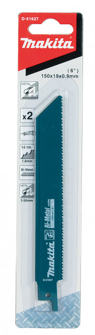 Пильное полотно по металлу Makita 150x0,9x14TPI, 2 шт (D-51627)