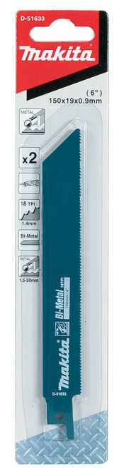 Пильное полотно по металлу Makita 150x0,9x18TPI, 2 шт (D-51633)
