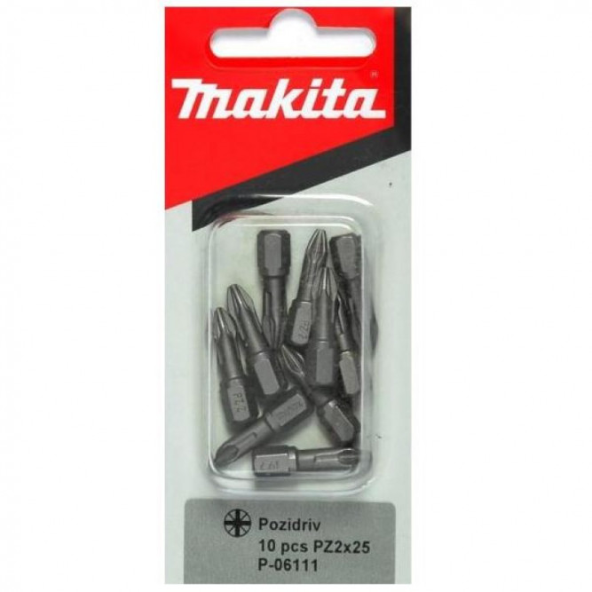 Биты Makita PZ2 25мм 10шт (P-06111)