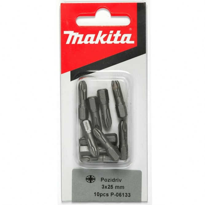 Биты Makita PZ3 25мм 10шт (P-06133)