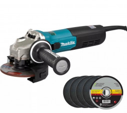 PT0590 Углошлифовальная машина 1900Вт, 125мм Makita GA5090X01 + 5 дисков